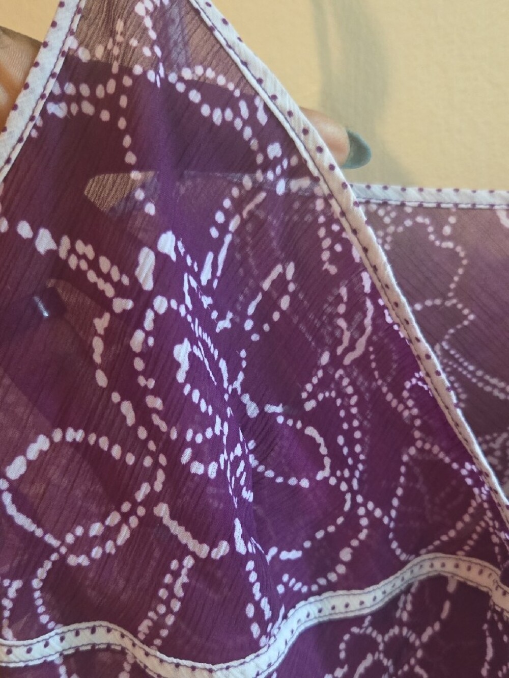 Purple Floral Spaghetti Strap  Night Slip - Picture 2 of 7